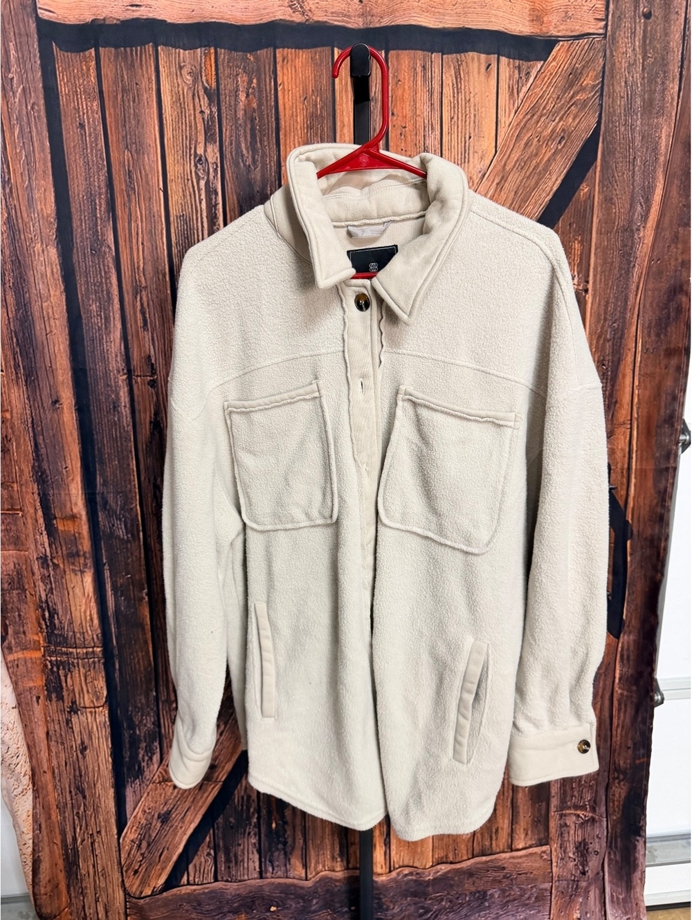Bagatelle Collection Cream Long Sleeve Button-Up Jacket Size L